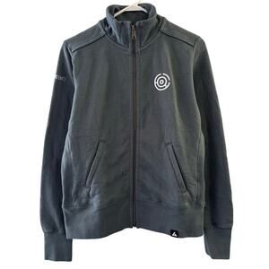 American Giant Women’s Moto Full Zip Jacket Slim Green Pockets Size Medium USA